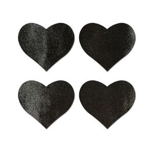 Pastease Black Liquid Heart Petite Nipple Pasties